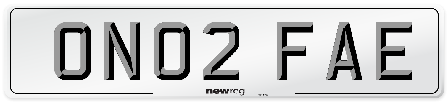 ON02 FAE Number Plate from New Reg